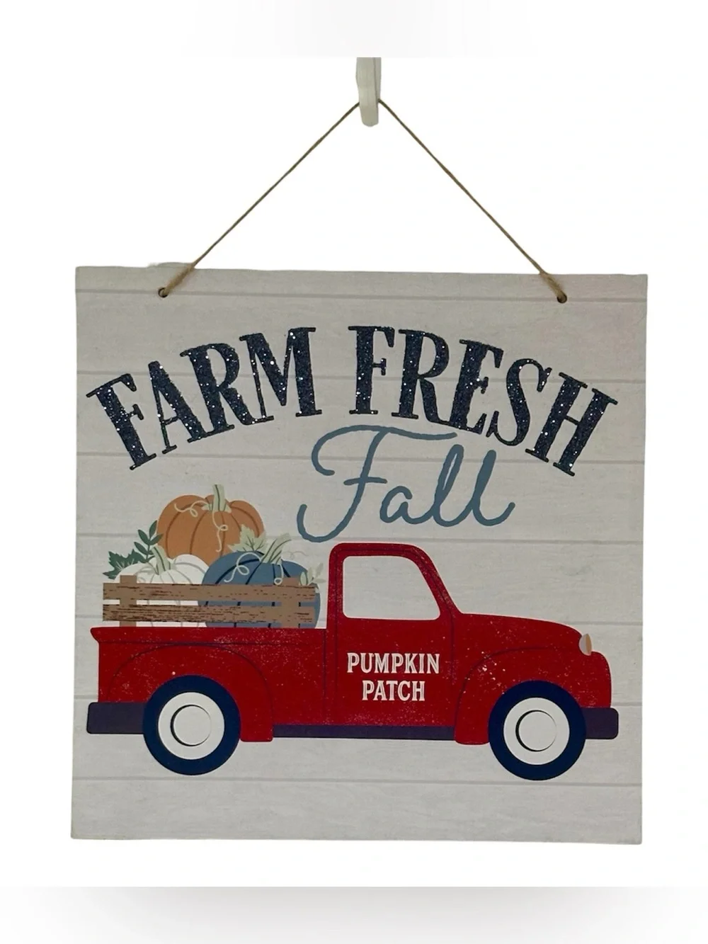 Farm Fresh Fall Red Truck Pumpkin Patch Wall Hanging